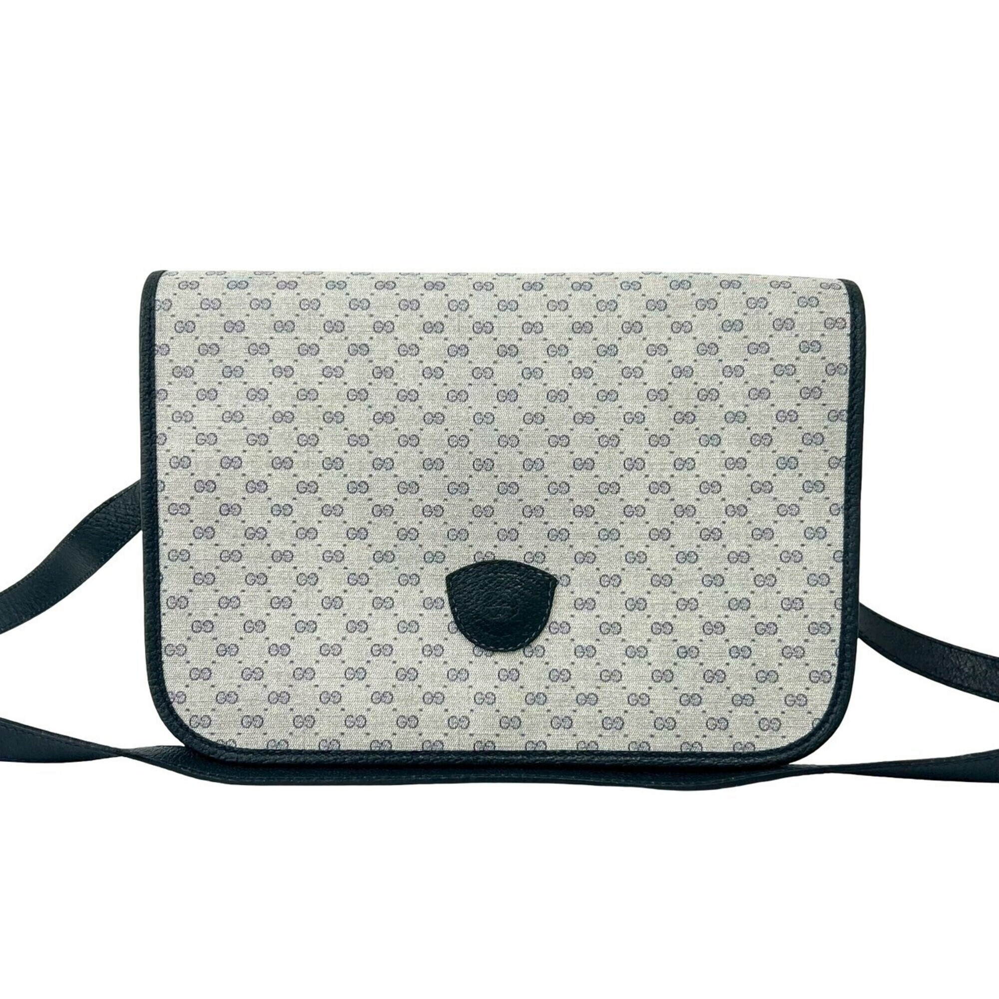 Gucci Vintage Micro Gg Logo Leather Shoulder Bag/Pouch, Navy, 38939